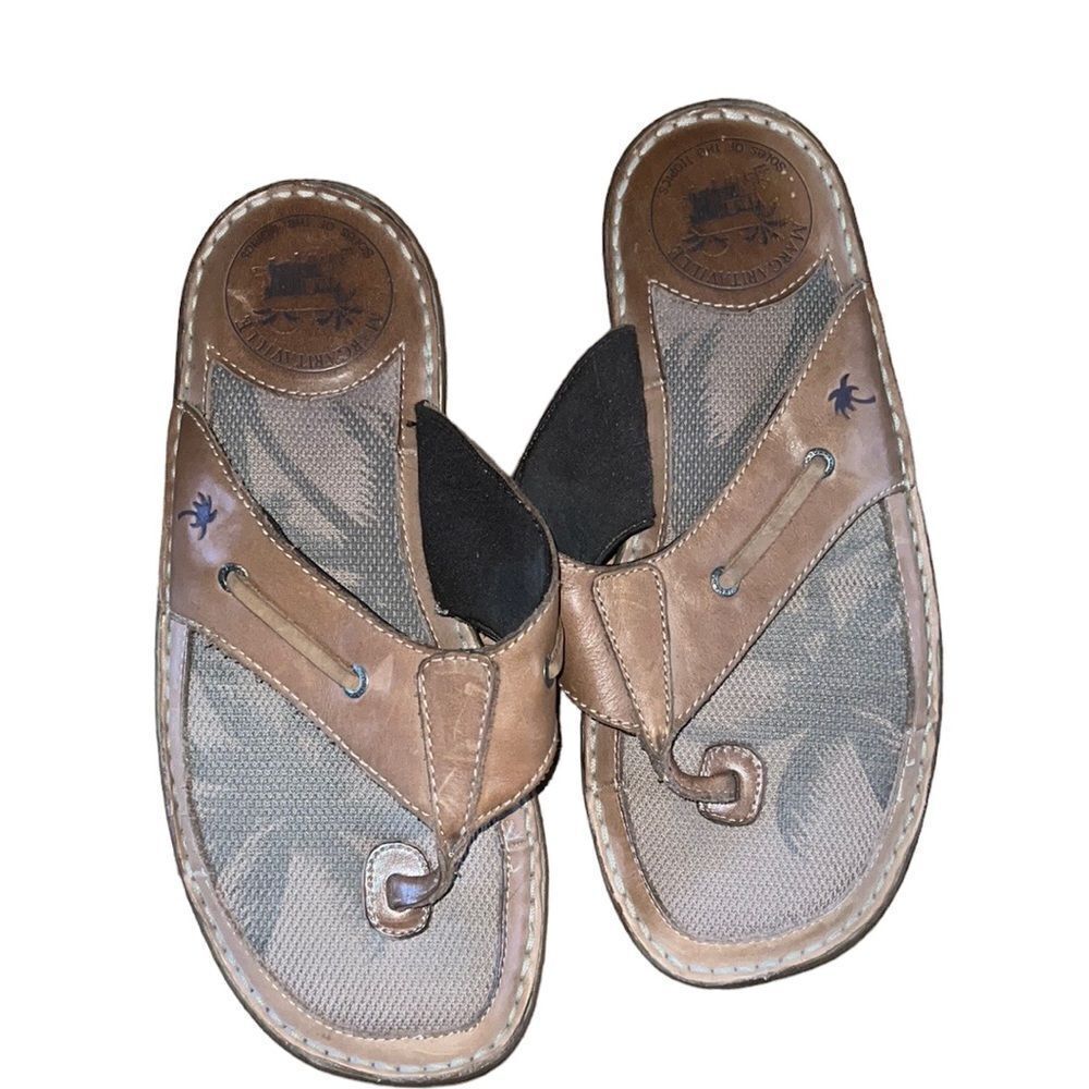 Reef Brown Leather Men Thong Sandals Size 11